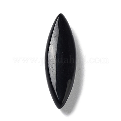 Perline per occhi domestici in onice nero naturale (tinto e riscaldato)., top forato, 33x10~10.5x7mm, Foro: 0.8~0.9 mm