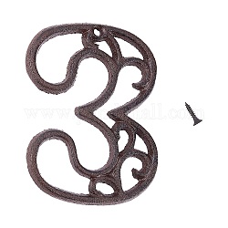 Eisen Hausadresse Nummer, mit Schraube, Anzahl, num. 3, 113x86x5.5 mm, Bohrung: 5 mm
