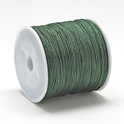 Filo nylon, cavo annodato cinese, verde scuro, 0.8mm, circa 109.36 iarde (100 m)/rotolo