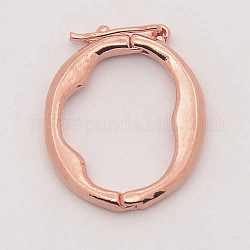Застежками латуни Shortener, Twister застежками, овальное кольцо, розовое золото , 21x18x2 мм