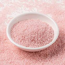Cuentas de rocailles redondas miyuki, Abalorios de la semilla japonés, (rr203) cristal rayado rosa, 15/0, 1.5mm, agujero: 0.7 mm, aproximamente 27777 unidades / 50 g