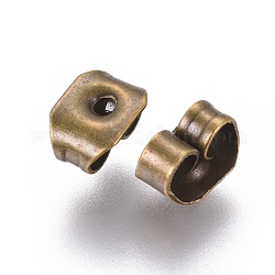 Tuercas de oreja de fricción de hierro, Bronce antiguo, 5x3.5mm, agujero: 0.7~0.9 mm