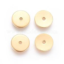Ion Plating(IP) 304 Stainless Steel Spacer Beads, Disc, Golden, 8x0.8mm, Hole: 1.2mm