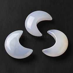 Perles de calcédoine bleue naturelles, pas de trous / non percés, croissant de lune, 39.5~40.5x31~31.5x11~11.5mm