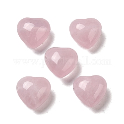 Perles de quartz rose naturel, cœur, 14.5~15x14.5~15x8.5mm, Trou: 1.5mm