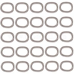 201 anneaux de saut ouverts en acier inoxydable anneaux de saut ovales, couleur inoxydable, 13x11x2mm, environ 40 pcs / sachet 