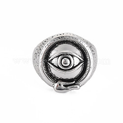 Flach rund mit Fingerring aus Augenlegierung, stämmiger breiter Ring für Männer, cadmiumfrei und bleifrei, Antik Silber Farbe, uns Größe 10 3/4 (20.3mm)