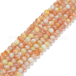 Glas runde Perlen Stränge, nachgemachte Steine, Runde, Sandy Brown, 8~8.5x8 mm, Bohrung: 1 mm, ca. 46~52 Stk. / Strang, 14.17''~15.35'' (36~39 cm)