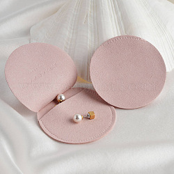 Bolsas de terciopelo para sobres de joyería, bolsas de regalo de joyas, para anillo collar pendiente pulsera, plano y redondo, rosa brumosa, 7 cm