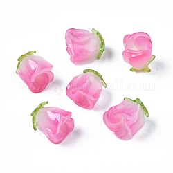 Perles en plastique, fleur, perle rose, 15x14x14mm, Trou: 1.2mm