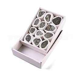 Perles de pyrite naturelles brutes brutes, pour culbuter, décoration, polir, enroulement de fil, guérison par les cristaux wicca et reiki, pépites, 26~43x22~38x12~30mm, 6~13 pcs / boîte