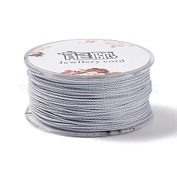 Round Waxed Polyester Cord, Twisted Cord, Dark Gray, 1mm, about 49.21 Yards(45m)/Roll