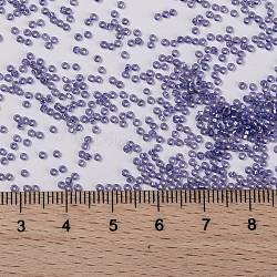 Perles rocailles miyuki rondes, Perles de rocaille japonais, (albâtre violet argenté teinté rr649), 15/0, 1.5mm, Trou: 0.7mm, à propos 5555pcs / bouteille, 10 g / bouteille