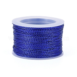 Nylon Metallic Cords, Royal Blue, 1mm, about 20m/Roll