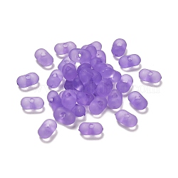 Abalorios de acrílico transparentes, esmerilado, maní, púrpura medio, 6x4x3mm, agujero: 1 mm, aproximamente 10230 unidades / 500 g