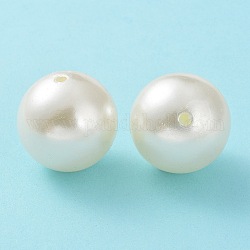 Perline acrilico perla imitato, tondo, bianco crema, 30mm, Foro: 3.5 mm, circa 35pcs/500g
