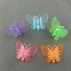 Акриловые коготь заколки, бабочка, разноцветные, 33x39 мм