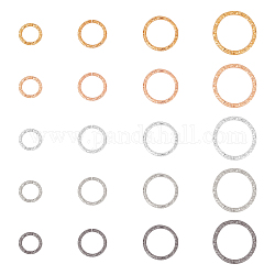 Chgcraft 400pcs 20 anneaux de saut en fer de style, anneaux ouverts anneaux, couleur mixte, 8~15x1.2~1.5mm, 20 pièces / style