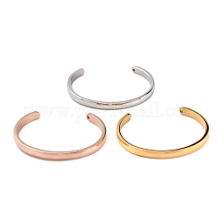 Ion Plating(IP) 304 Stainless Steel Cuff Bangles, Mixed Color, Inner Diameter: 1-3/4 ~2-3/8 inch(4.3~6cm)