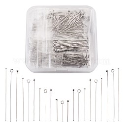 304 Stainless Steel Ball Head Pins & Eye Pins & Head Pins, Stainless Steel Color, 74x72x17mm, 720pcs/box