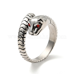 Anello da dito leopardato con strass siam chiaro, 316 gioielli gotici in acciaio inossidabile per uomo donna, argento antico, misura degli stati uniti 8 1/2 (18.5mm)