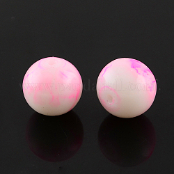 Chapelets de perles en verre peint, ronde, perle rose, 14mm, Trou: 1.3mm, Environ 57 pcs/chapelet, 31.4 pouce