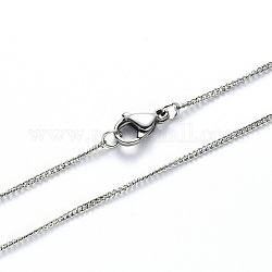 304 Stainless Steel Curb Chain Necklace, with Lobster Claw Clasp, Stainless Steel Color, Link: 3x2x0.6mm, 19.68 inch(50cm)