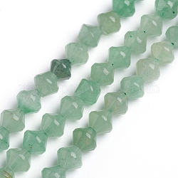 Chapelets de perles en aventurine vert naturel, Toupie, 5.7~6x6mm, Trou: 1mm, Environ 63 pcs/chapelet, 15.35 pouce (36.5 cm)