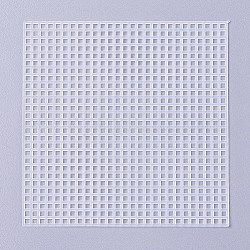 Formes de toile en plastique carrées bricolage, pour les projets de broderie, dessous de verre et artisanat, blanc, 10.7x10.7x0.1 cm