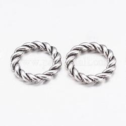 Alloy Linking Rings, Circle Frames, Lead Free and Cadmium Free, Antique Silver Color, about 19mm diameter, 3mm thick, hole: 13mm