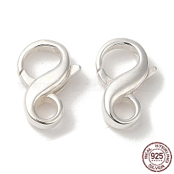 925 Sterling Silver Lobster Claw Clasps, with 925 Stamp, Silver, 14x9.5x4mm, Hole: 3mm