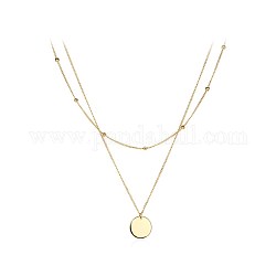 Messing hängende Halsketten, mit Kabelkette, Flachrund, golden, 16.92 Zoll (43 cm)