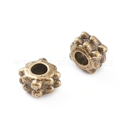 Tibetischer stil legierung perlen, Bleifrei und cadmium frei, Antik Bronze, 4.2x3.2 mm, Bohrung: 2.2 mm