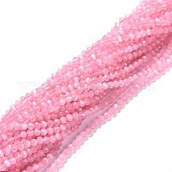 Katzenauge Perlen Stränge, Runde, facettiert, rosa, 3 mm, Bohrung: 0.2 mm, 14.17 Zoll (36 cm), 122 Stk. / Strang