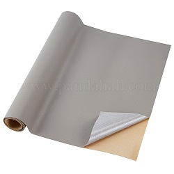 Gorgecraft 1 hoja de tela autoadhesiva de cuero de pvc rectangular, para parche de sofá / asiento, gris oscuro, 137x35x0.04 cm