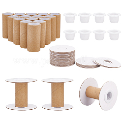 PH PandaHall 16 Sets Empty Paper Thread Spools, Wire Weaving Bobbins Paper Sewing Spools Detachable Thread Ribbon Holder for Yarn Cord Embroidery Sewing DIY Arts Crafts, 50mm/1.97