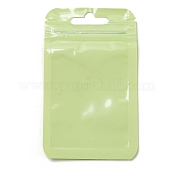 長方形のプラスチック陰陽ジップロックバッグ  再封可能な包装袋  セルフシールバッグ  薄緑  10x6x0.02cm  片側の厚さ：2.5ミル（0.065mm）