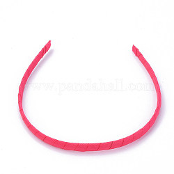 Accessoires pour cheveux accessoires de bande de cheveux en plastique uni, pas de dents, avec gros grain, fuchsia, 128mm