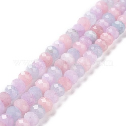 Fili di acquamarina naturale e quarzo rosa e perle di ametista, sfaccettato, rondelle, 8x5mm, Foro: 1 mm, circa 68pcs/filo, 15.31'' (38.9 cm)
