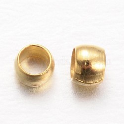 Rondelle bronce engarzado cuentas, dorado, 2x1mm, agujero: 1 mm, aproximamente 1000 unidades / 10 g