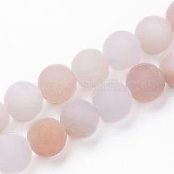 Natürliche rosa Aventurin Perlen Stränge, matt, Runde, 8~8.5 mm, Bohrung: 1 mm, ca. 47 Stk. / Strang, 15.3 Zoll (39 cm)