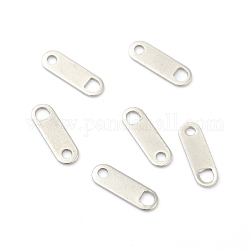 304 schede di catena in acciaio inox, connettori di estensione catena, ovale, 11x3.5x0.5mm, Foro: 1.2 mm e 2.1x1.7 mm
