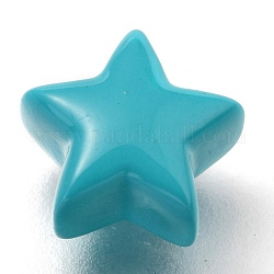 Perles de laiton peintes à la bombe, étoiles du nord, sarcelle, 9.5x10x5.5mm, Trou: 2.3mm