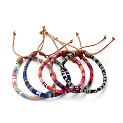 Bracelet de cheville en cordon ethnique pour fille femme, bracelet de cheville en corde de tissu réglable, couleur mixte, diamètre intérieur : 2.95~3.74 pouce (75~95 mm)