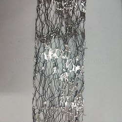 キラキラレーザーネイルグリッター転写箔ネイルステッカー  星空効果  女性のためのDIYネイルチップ装飾  銀  40mm  90 m /ロール