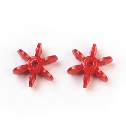 Opaque Solid Color Acrylic Paddle Beads, Star Flake, Red, 14x12x5mm, Hole: 2mm, about 1888pcs/472g