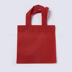 Экологически чистые многоразовые сумки, нетканые сумки для покупок, темно-красный, 33x19.7 см