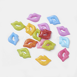 Acrylic Lip Shaped Cabochons, for Valentine's Day, Mixed Color, 18x13x3.5mm