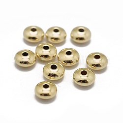 Mit Gelbgold gefüllte Spacer Beads, 1/20 14k Gold gefüllt, Flachrund, Echtes Gold gefüllt, 4.5x2.5 mm, Bohrung: 1 mm