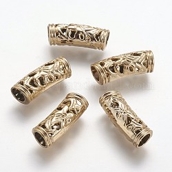 Tibetischen Stil Legierung Rohr Perlen, Licht Gold, 19x6 mm, Bohrung: 4 mm